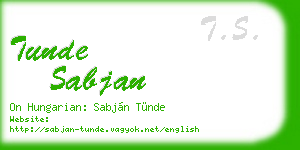 tunde sabjan business card