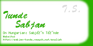 tunde sabjan business card